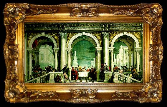 framed  Paolo  Veronese feast in the house of levi, ta009-2